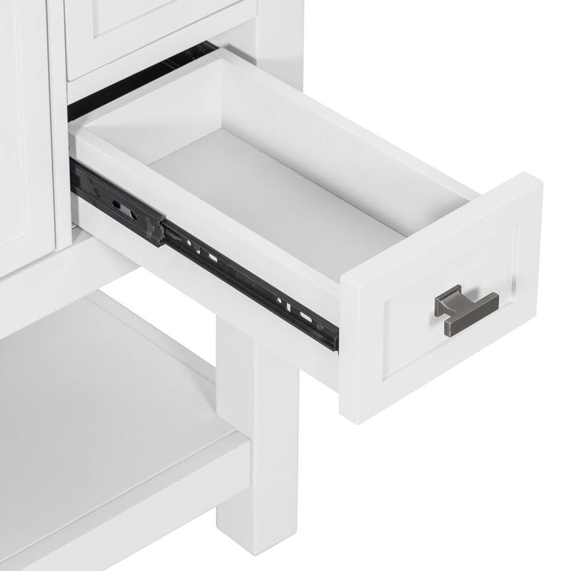 Solid Wood Bathroom Vanity with Top Sink with Towels Bar - 36'' x 18''