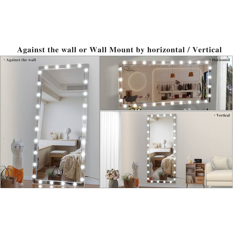 Hollywood LED Full Body Mirror with 3 Color Mode Lights