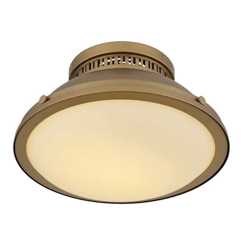 Halo 2-Light 14" Polished Brass Flush Mount Ceiling Light