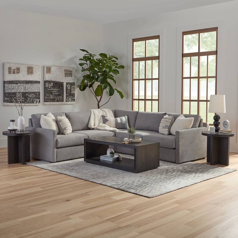 Flex 102 in. W Straight Arm Modular Sectional Sofa by Flexsteel - 102" x 35" x 102" - Gray - Symmetrical