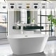 preview thumbnail 22 of 54, Vanity Art 54" Non-Slip Acrylic Freestanding Soaking Bathtub with Slotted Overflow & Pop-up Drain with Air Bath Option Available