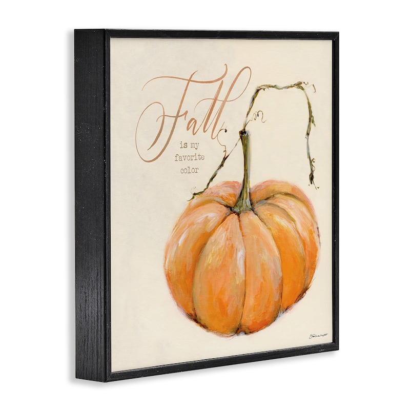Stupell Fall Is My Favorite Color Orange Pumpkin Seasonal Word Design,12 x 12, Framed Wall Art