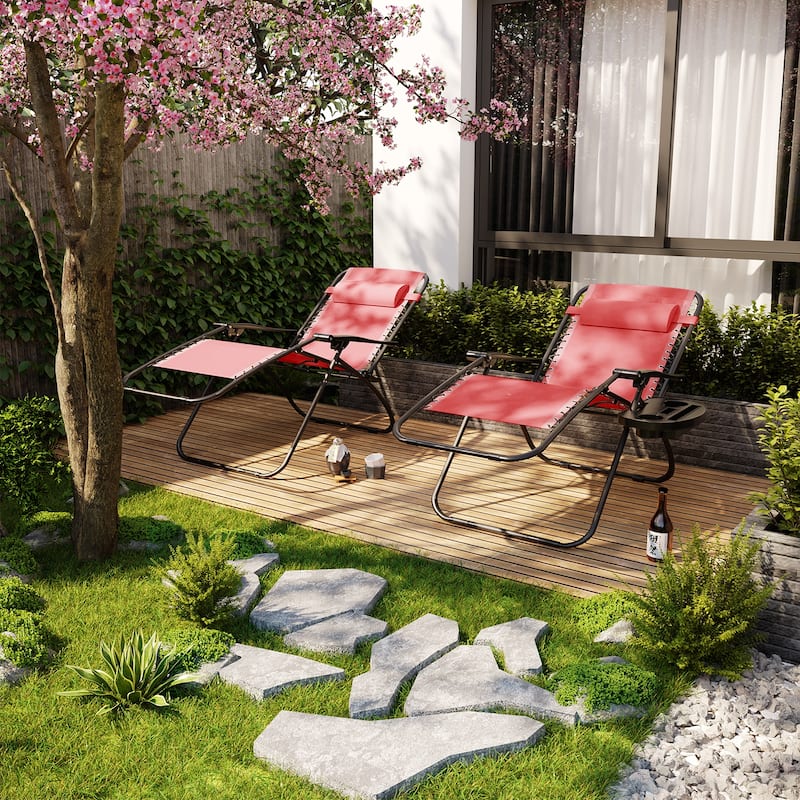 Homall Patio Zero Gravity Chair Lawn Lounge Chair with Pillow Set of 2