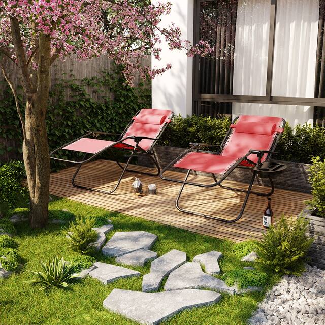 Homall Patio Zero Gravity Chair Lawn Lounge Chair with Pillow Set of 2