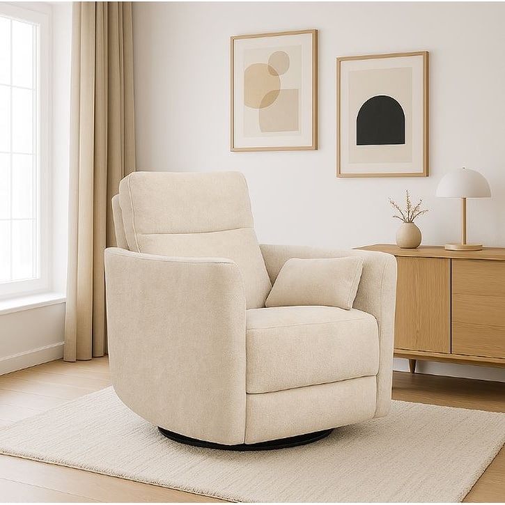 Cozy Microfiber Manual Swivel Recliner