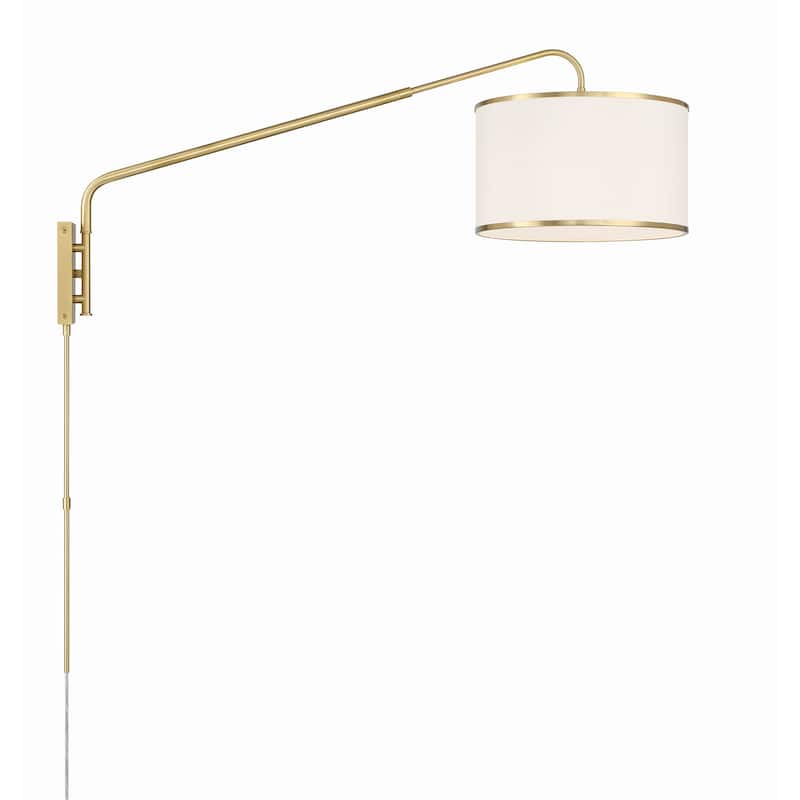 Mallory 1 Light Soft Brass Task Sconce - 15"W x 22"H x 50.5"D