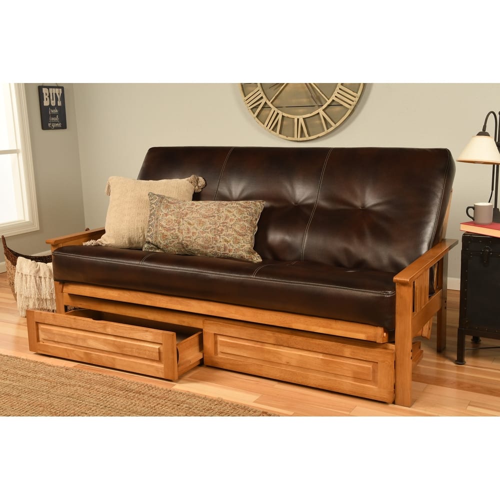 Somette Monterey Butternut Full-size Storage Futon Set with Mattress