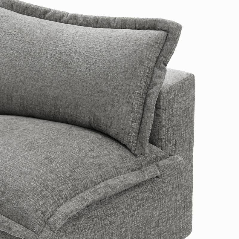 42"W Chenille Upholstered No Assembly Corner Chair