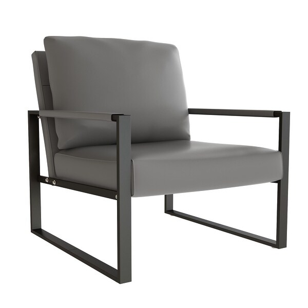 postmodern vintage レザー アームチェア ブラック Amazon.com: Artechworks Retro PU Leather Upholstered Lounge