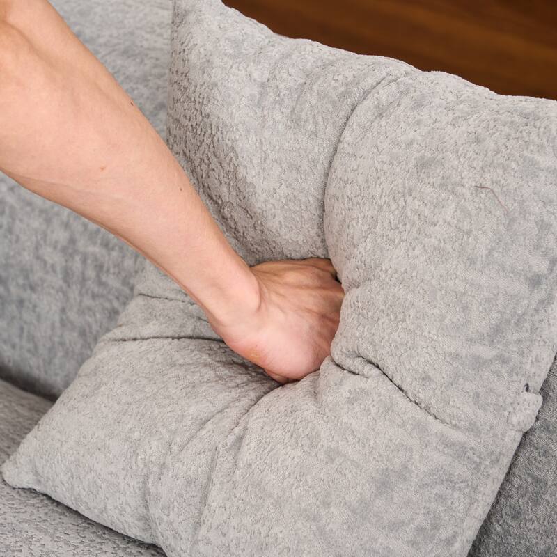 Curved Sectional Sofa L-Shape Modular Chaise Chenille Floor Couch