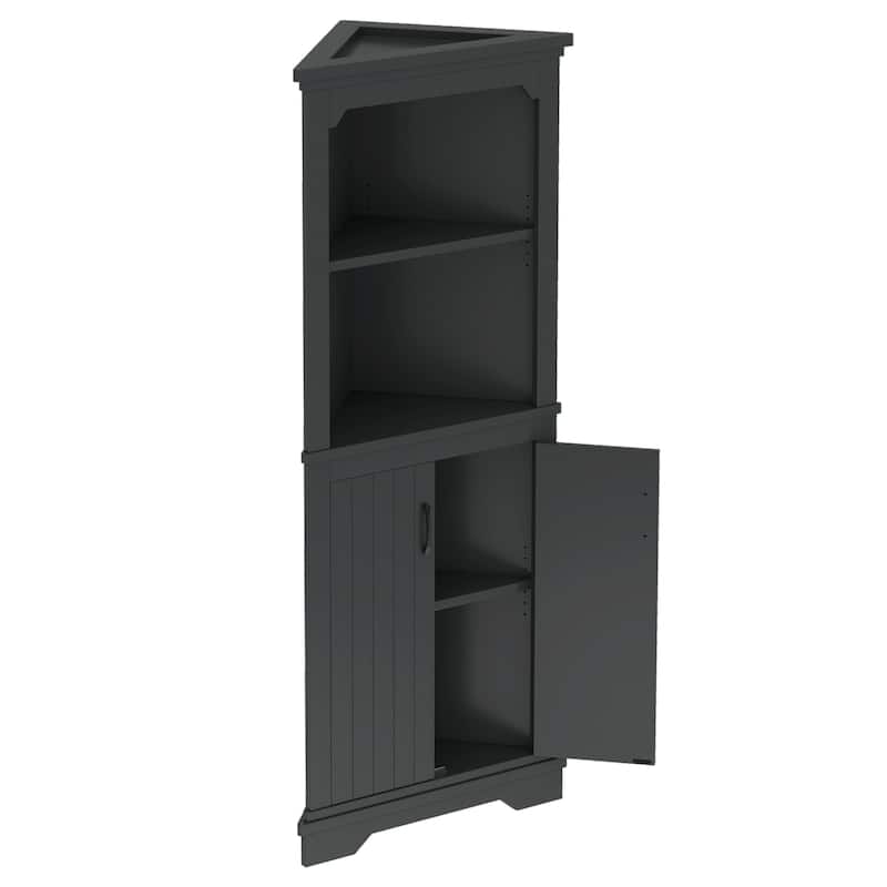 Tall Corner Cabinet with Doors for Living room, Bathroom, Dining Room or Kitchen