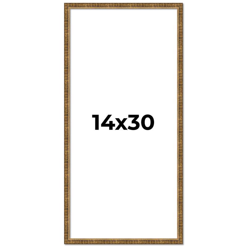 14x30 Frame Gold Kingsley Distressed Solid Wood Picture Frame Width