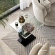 preview thumbnail 8 of 7, Cres Contemporary 24-inch Glasstop End Table by Furniture of America