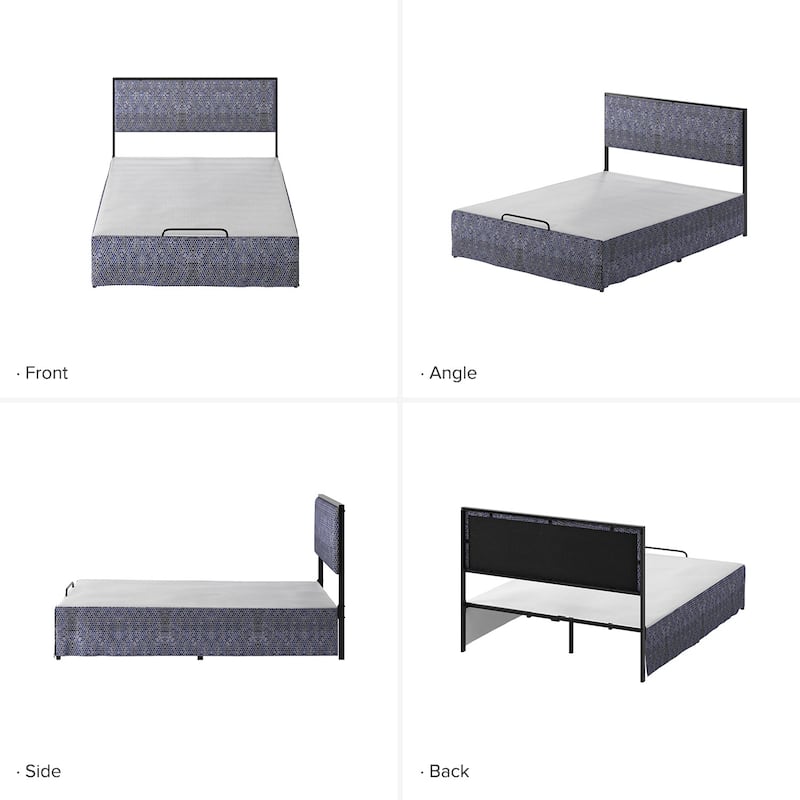 Oliver Modern Washable Slipcover Bed Upholstered Metal by HULALA HOME