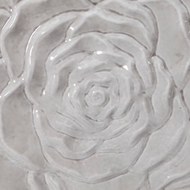 Metal Floral Embossed Wall Decor - Set of 3 Gray - Roche River Decor