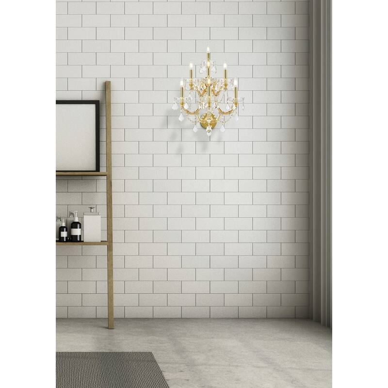 Fleur Illumination Collection Wall Sconce D:22in H:27in E:15.5in Lt:7 Gold Finish