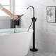 preview thumbnail 10 of 27, Floor Mounted Single Handle Clawfoot Tub Faucet with Hand shower - 8" x 48"