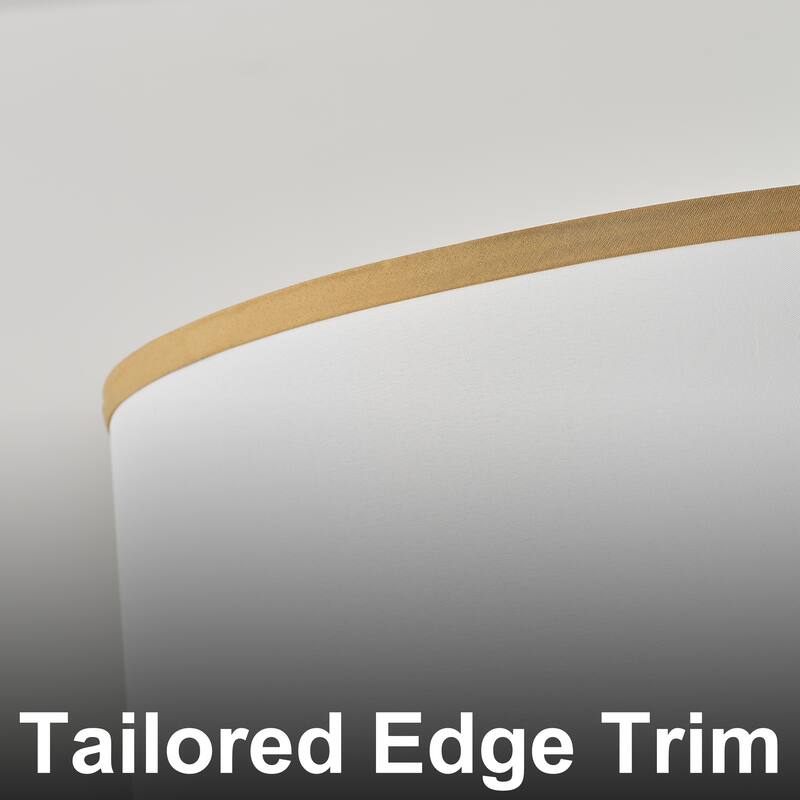 Starsky 5-Light White Fabric Drum Chandelier