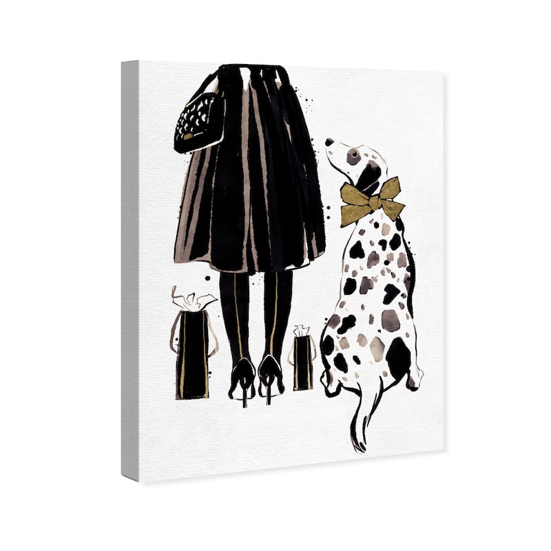 Wynwood Studio Canvas Fashion and Glam Her Best Friend Black and Metallic Gold Glam Wall Art Canvas Print
