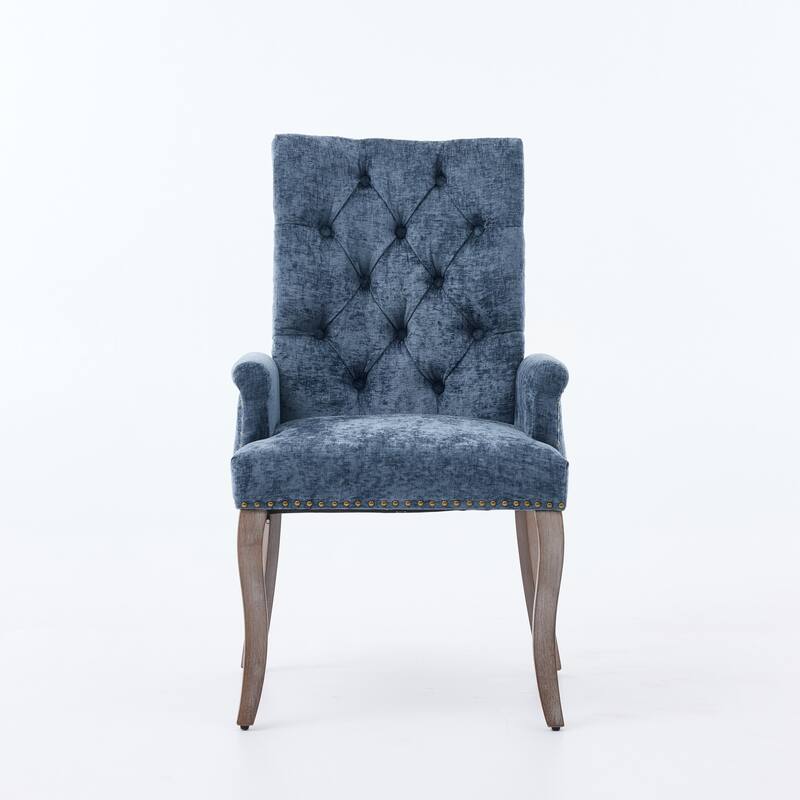 Roomfitters Upholstered Dining Chairs with Barrel Back and Wood Legs, Modern Accent Side Chairs for Living Room