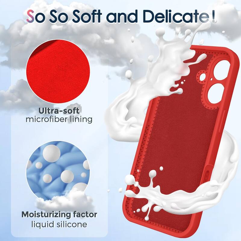 iPhone 16 Case, Liquid Silicone, Moisturizing Factor, Extreme Soft Slim Phone Case with Stand Compatible with MagSafe 6.1 inch