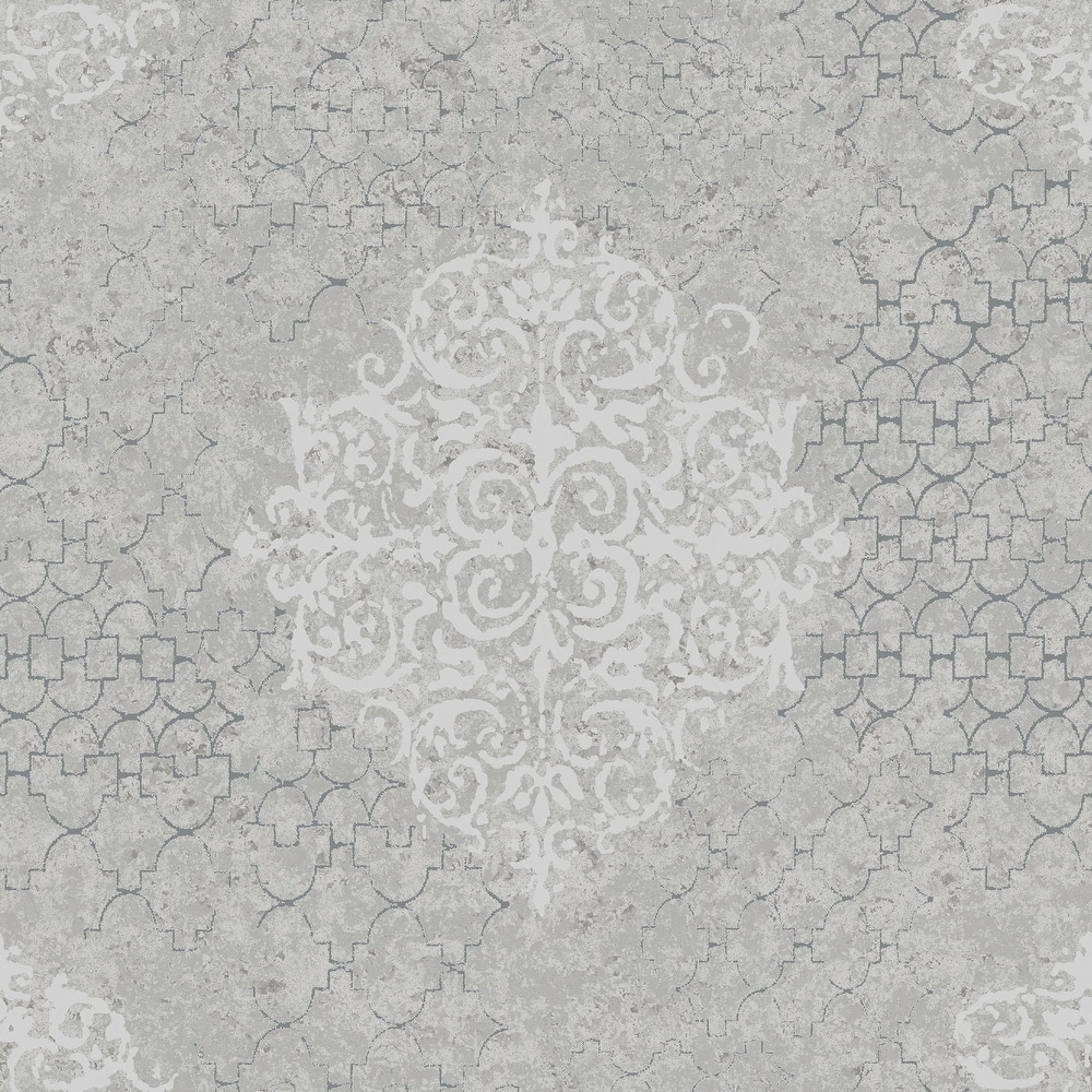 Galerie Wallcoverings Lustre Collection Embossed Damask Non-woven Metallic Wallpaper Roll