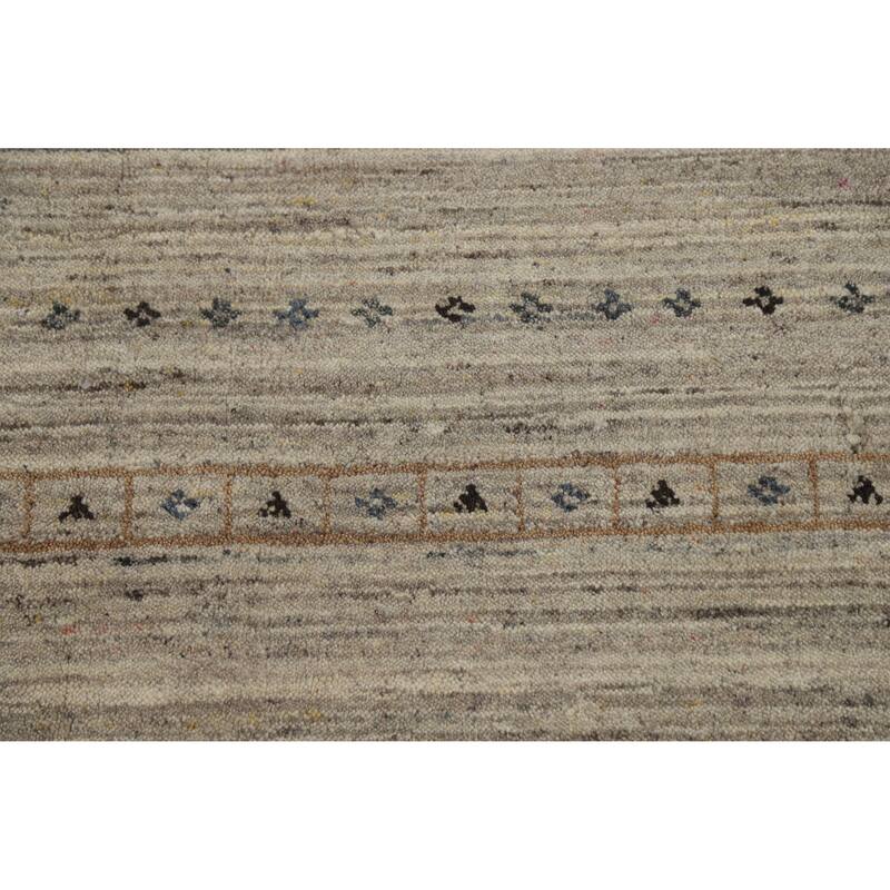 Hand Knotted Oriental 100% Wool Carpet Tribal Tribal Beige & Ivories Gabbeh Area Rug - 9' 9'' X 6' 7''