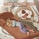 preview thumbnail 4 of 8, Brown Velvet Kids Sofa Chair, Foldable, Soft and Easy to Clean - 44.88” L x 19.69” W x 14.17” H