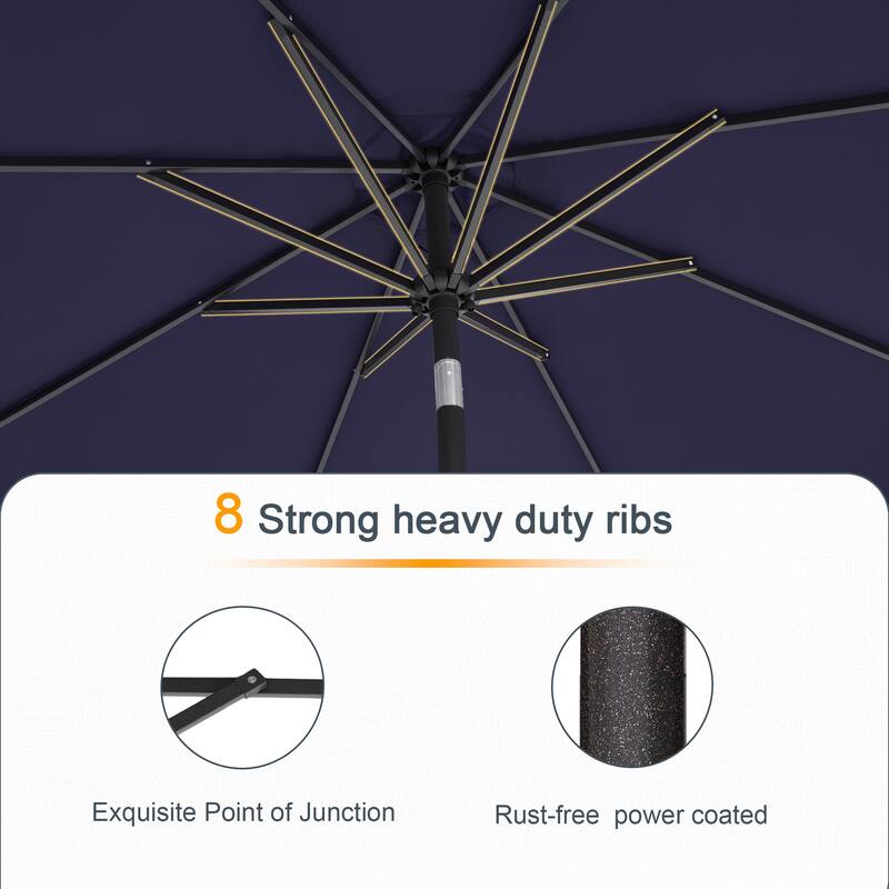 LIVOOSUN 9ft Patio Umbrella Outdoor Table Umbrella with Tilt and Crank