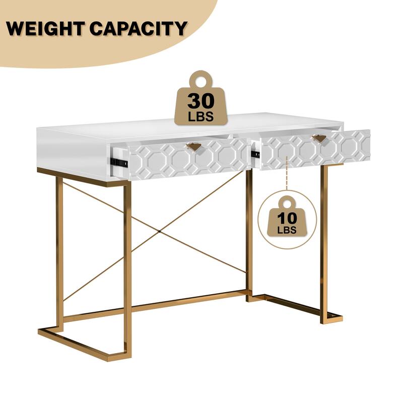 Glossy Storage Home Office Desk with Drawer