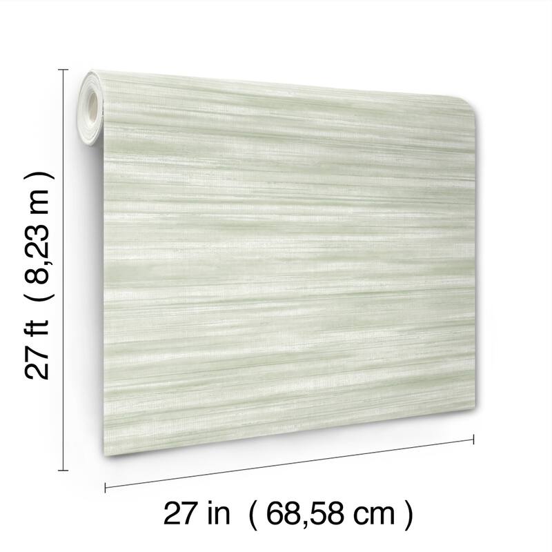 Ronald Redding Brushed Linen Green Wallpaper