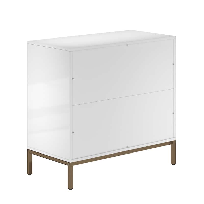 Clihome Modern Wooden Glossy 3-Drawer Storage Chest