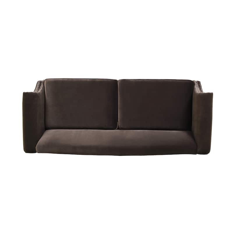 Elaine Camel Back Sofa Nailhead Accents