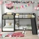 preview thumbnail 1 of 16, Full and Twin Size Modern Functional Design L-Shaped Bunk Bed with Slide and Short Ladder, Easy Assembly, Black Black
