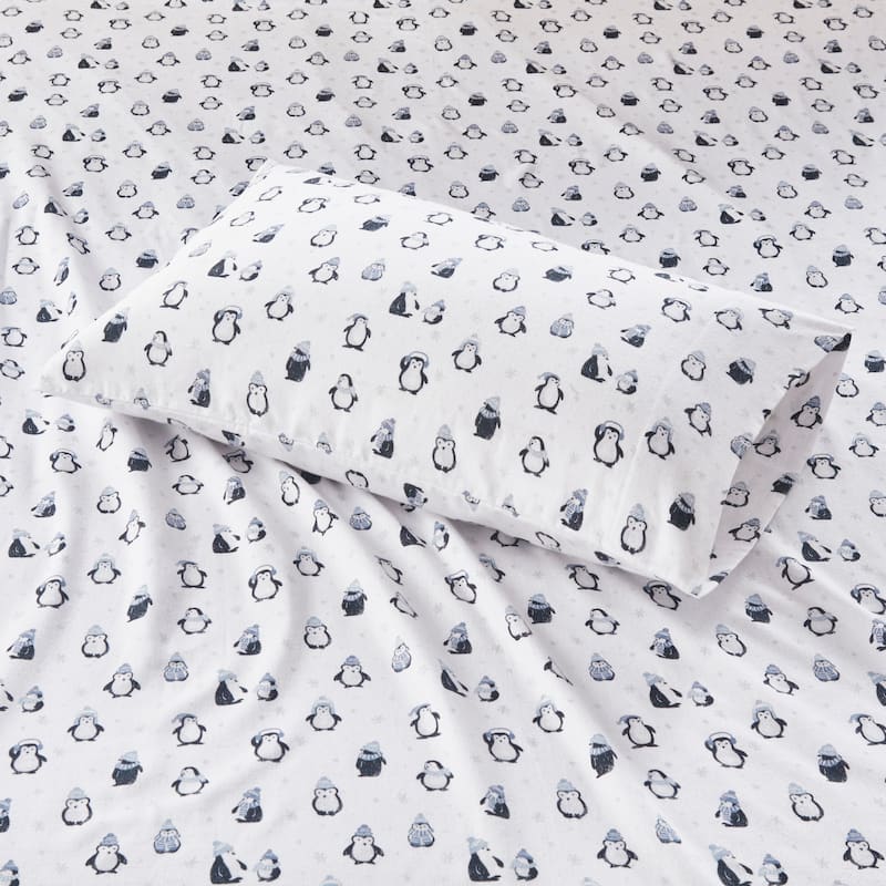 Intelligent Design Cozy Soft Cotton Flannel Printed Sheet Set