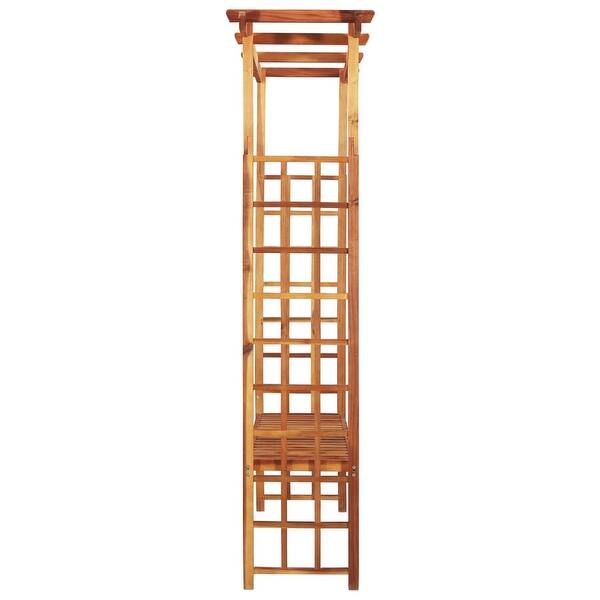 Shop Vidaxl Solid Acacia Wood Garden Pergola With Bench 77 9 X19