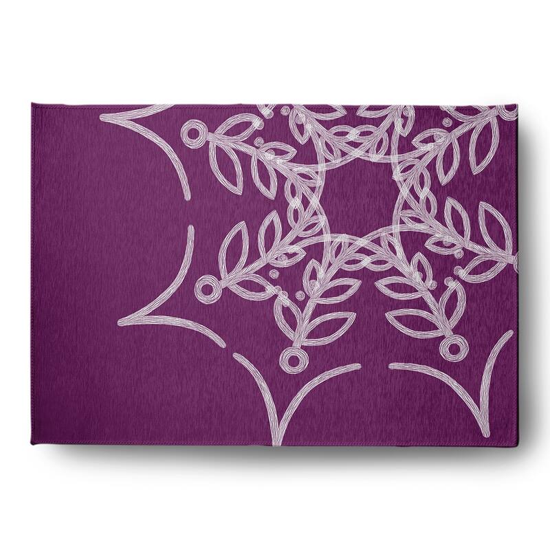 Web Art Halloween Design Chenille Area Rug - 5' x 7' - Purple