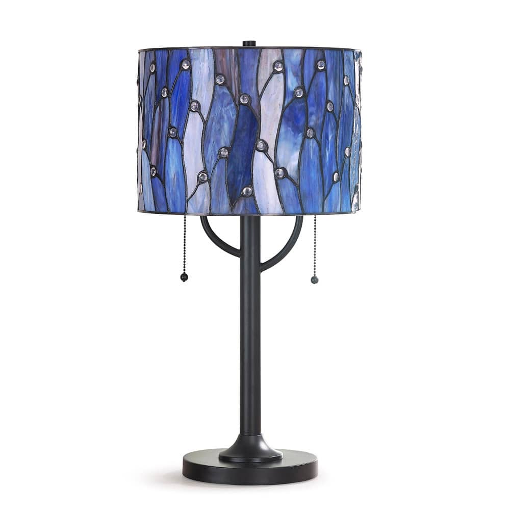 Vines 25"H Tiffany Table Lamp - Blue/Purple