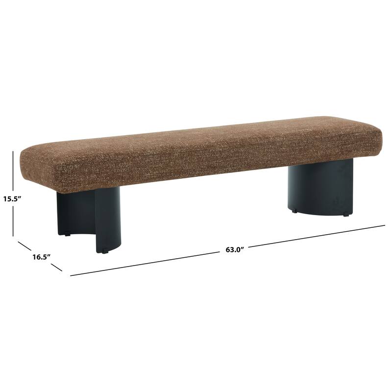 SAFAVIEH Couture Raelee Metal Legs Bench - 63"W x 17"D x 16'H