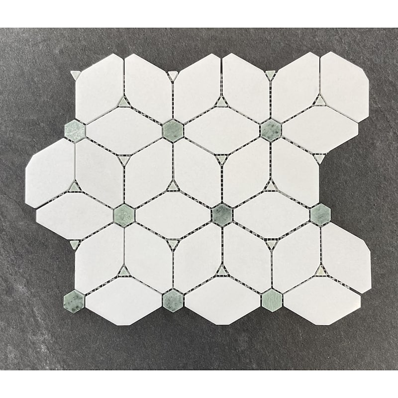 Water Jet Marble Novelty Mosaic Wall & Floor Tile - Case (10 Sheets)