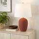Nourison 23" Unglazed Ceramic Jar Table Lamp - Terracotta