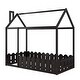 preview thumbnail 24 of 25, Kids Twin Size Wood Bed House Frame with Roof and Fence