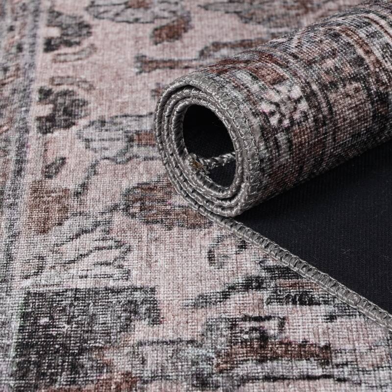 Distressed Floral Medallion Indoor Area Rug or Runner by Superior