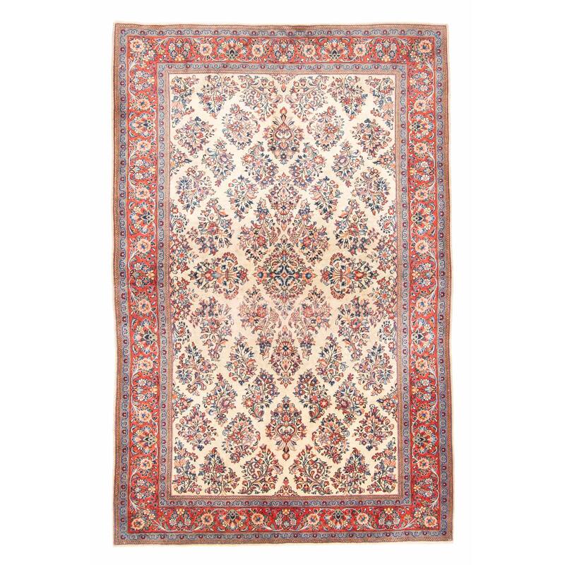 ECARPETGALLERY Hand-knotted Kayseri Cream Wool Rug - 4'5 x 6'9