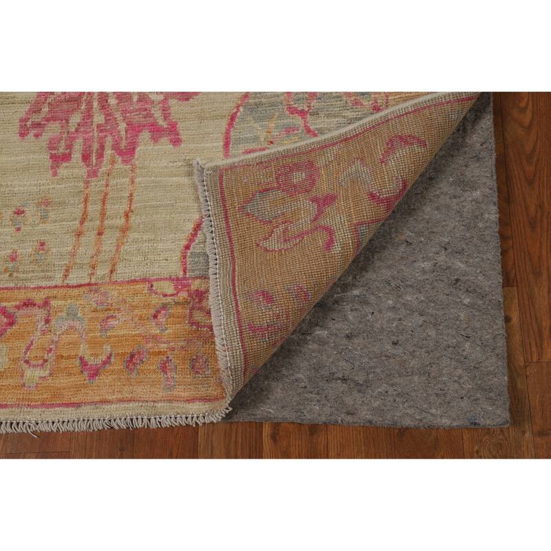 Hand Knotted Oriental 100% Wool Carpet Traditional Animal Pictorial Beige & Ivories Art Deco Runner Rug - 13' 0'' X 2' 10''