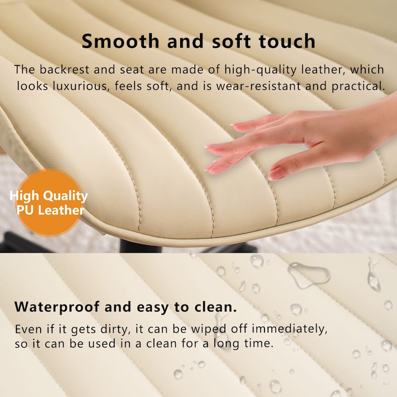 Ergonomic Office Chair Swivel Armless Desk Chair with Wheels
