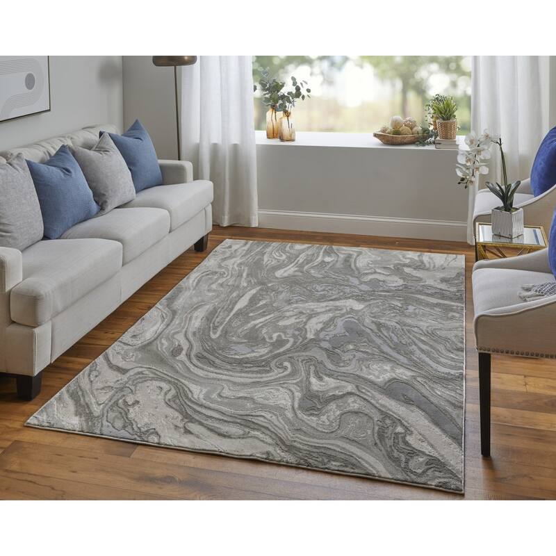 Tiga Abstract Stain Resistant Area Rug By HomeRoots - 2' x 3'