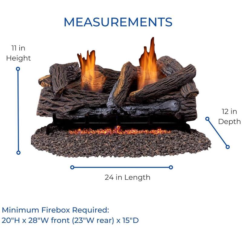 Duluth Forge DLS-24T 24" 33,000 BTU Vent Free Dual Fuel Log Set