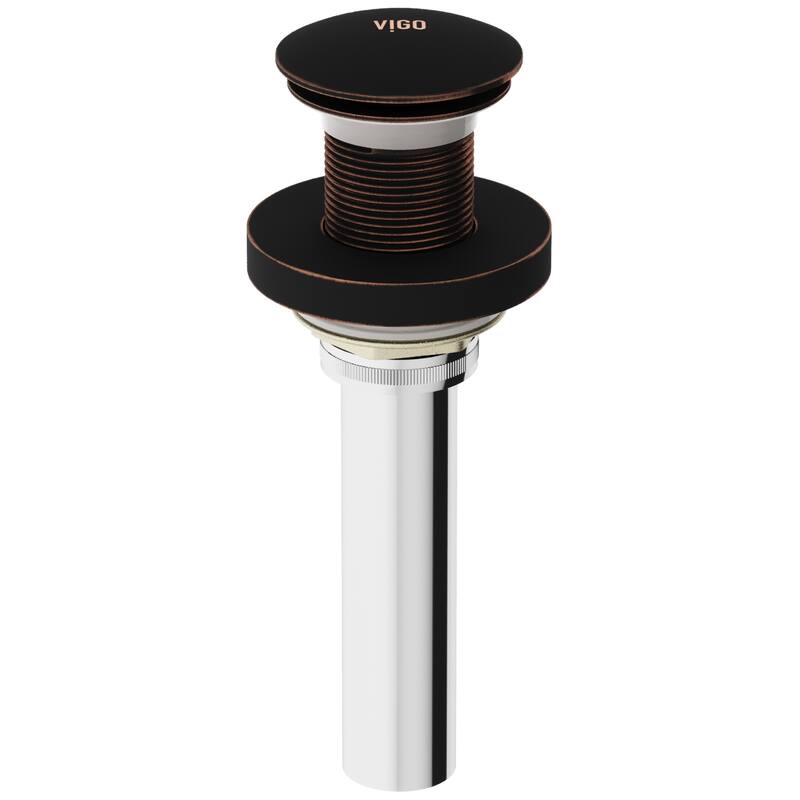 VIGO 1.75" W Vessel Bathroom Sink Pop-up Drain and Mounting Ring in Antique Rubbed Bronze - Brown