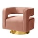 preview thumbnail 66 of 114, HULALA HOME Carisa Modern Upholstered Swivel Open-Back Barrel Chair with Golden Base